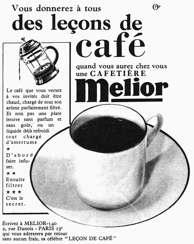 Publicit� Melior 1954