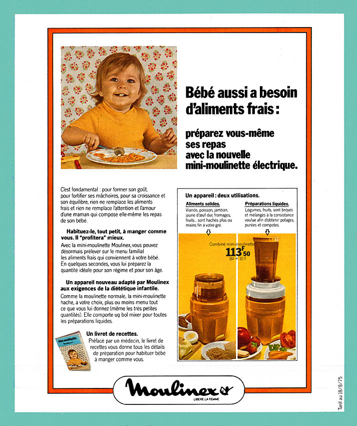 Publicit� Moulinex 1975