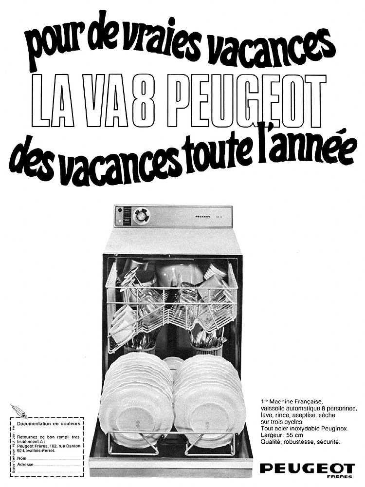 Publicit� Peugeot 1968