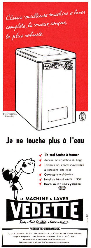 Publicit� Vedette 1958