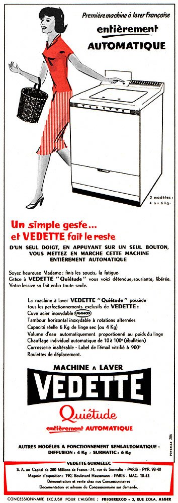 Publicit� Vedette 1958