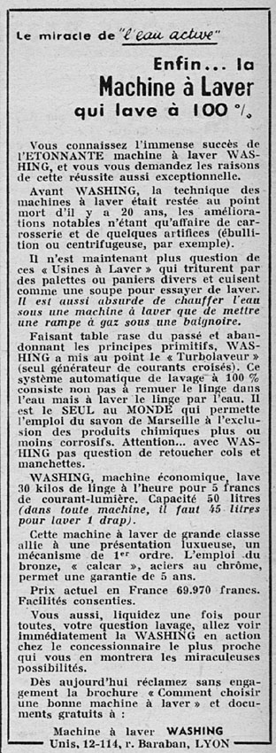 Marque Washing 1952