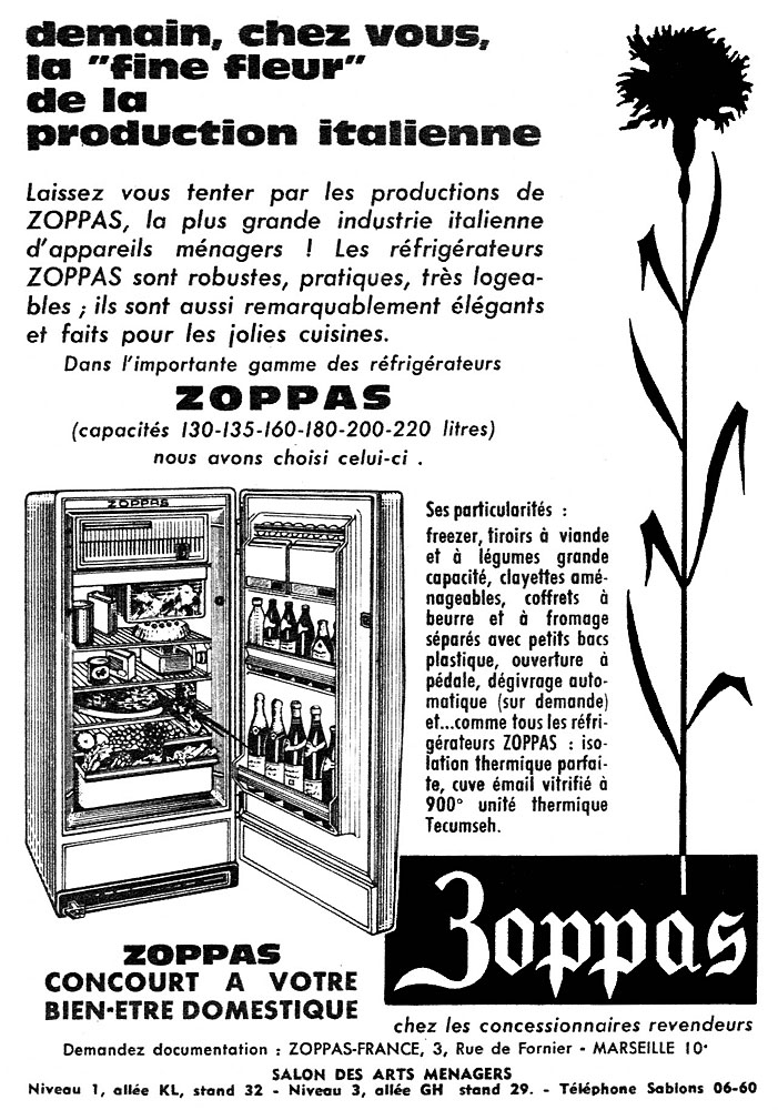 Publicit� Zoppas 1962