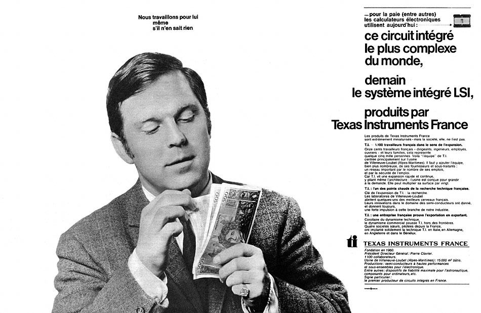 Publicit� Texas Instruments 1968
