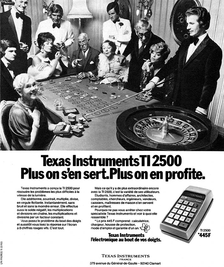 Publicit� Texas Instruments 1973