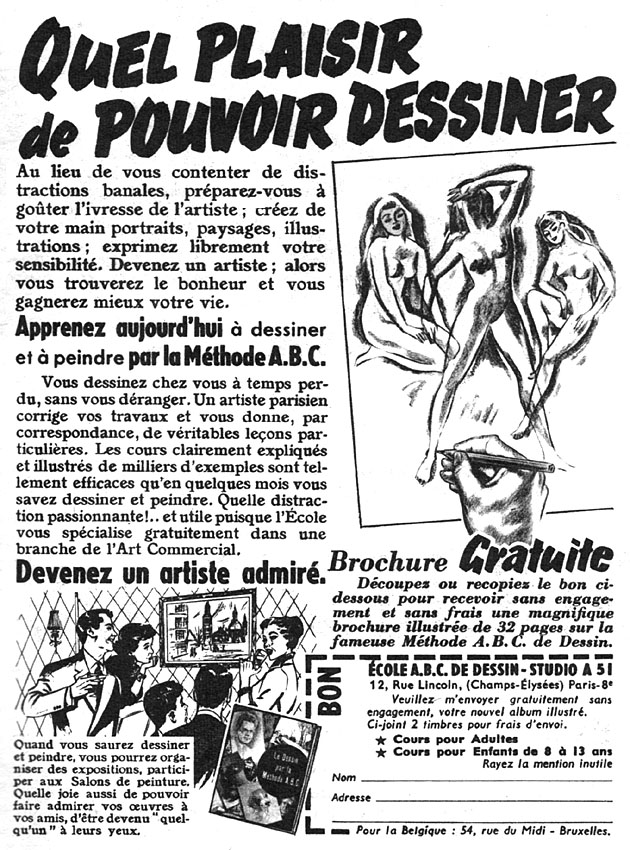 Publicit� Ecole ABC 1956