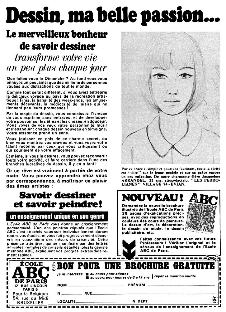Publicit� Ecole ABC 1967