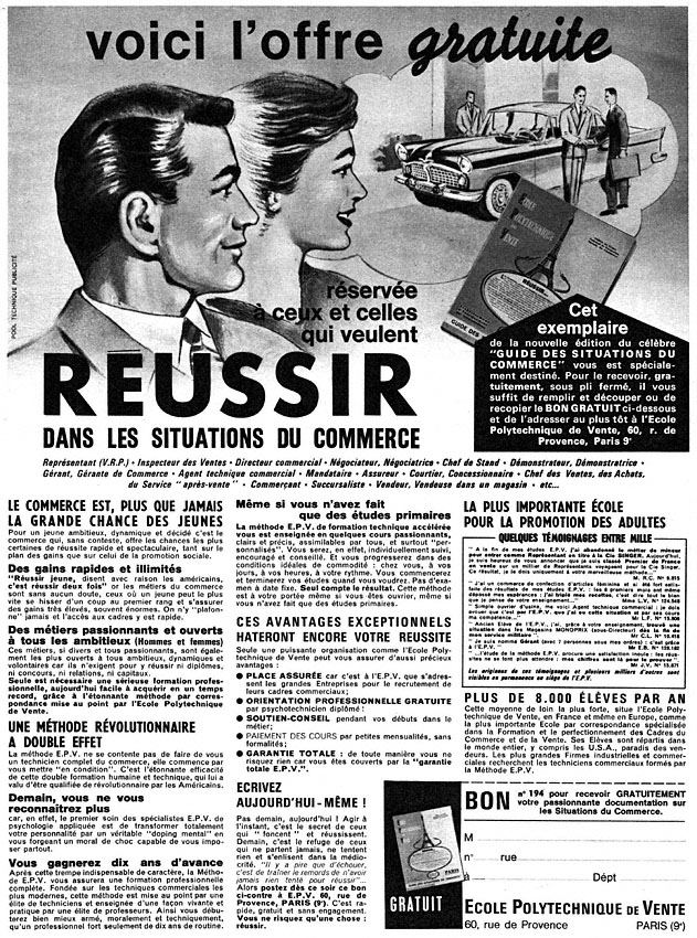 Marque Ecole Poly Vente 1965