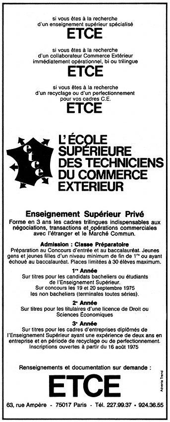 Publicit� Etce 1975