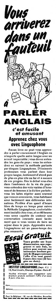 Publicit� Linguaphone 1956