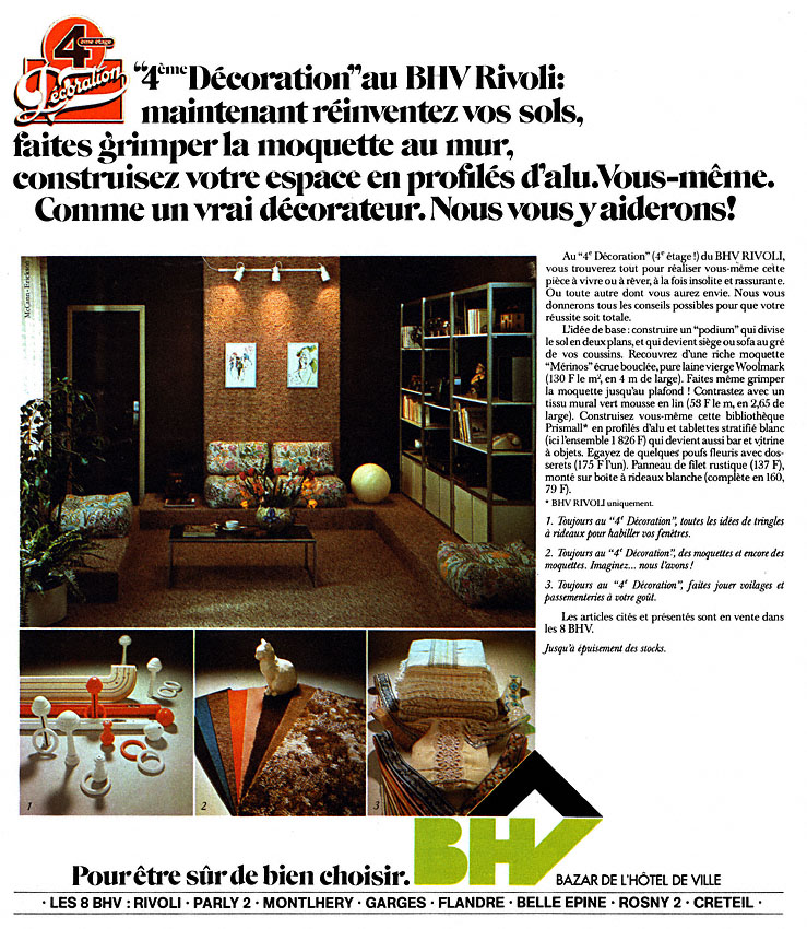 Publicit� Bhv 1976