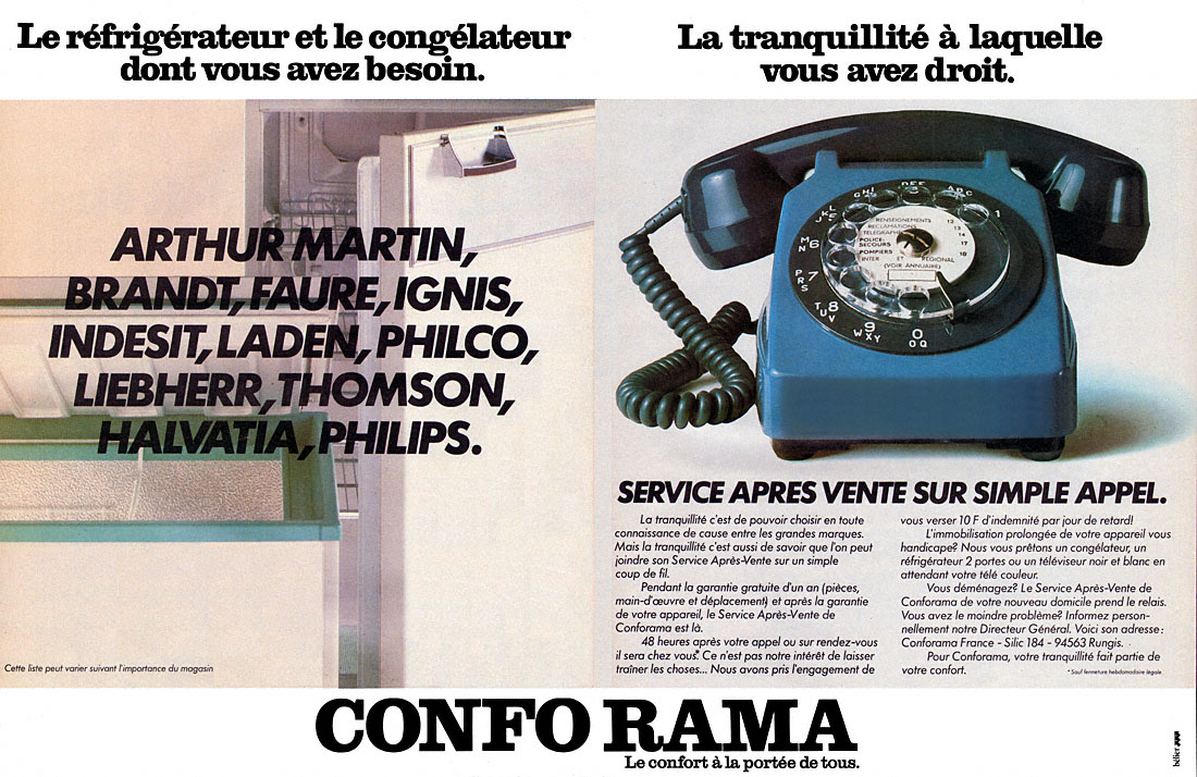 Publicit� Conforama 1978