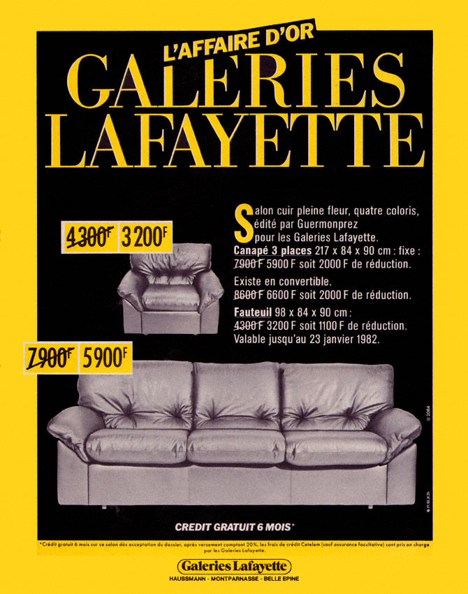 Publicit� Galeries Lafayette 1981