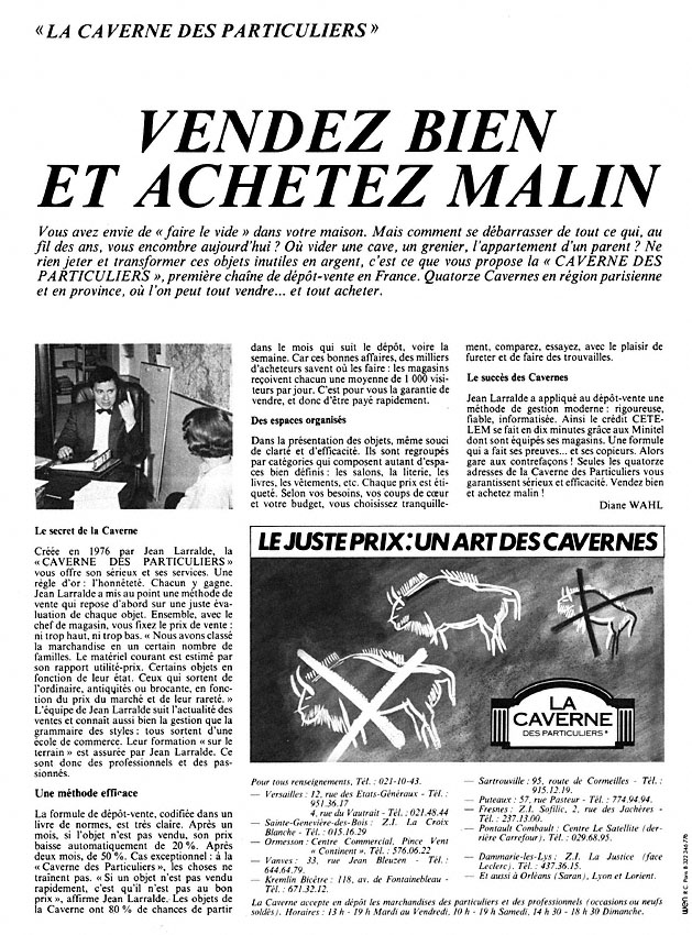 Publicit� Divers 1985