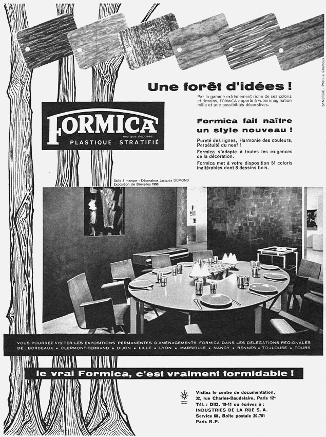 Publicit� Formica 1958