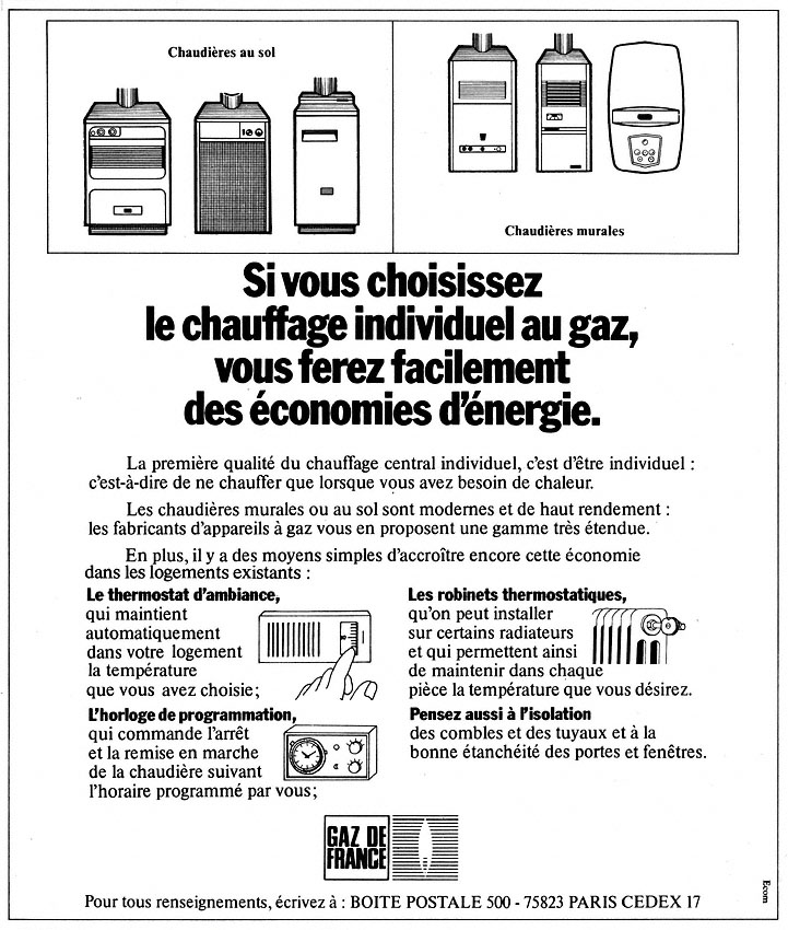 Publicit� Gaz 1975