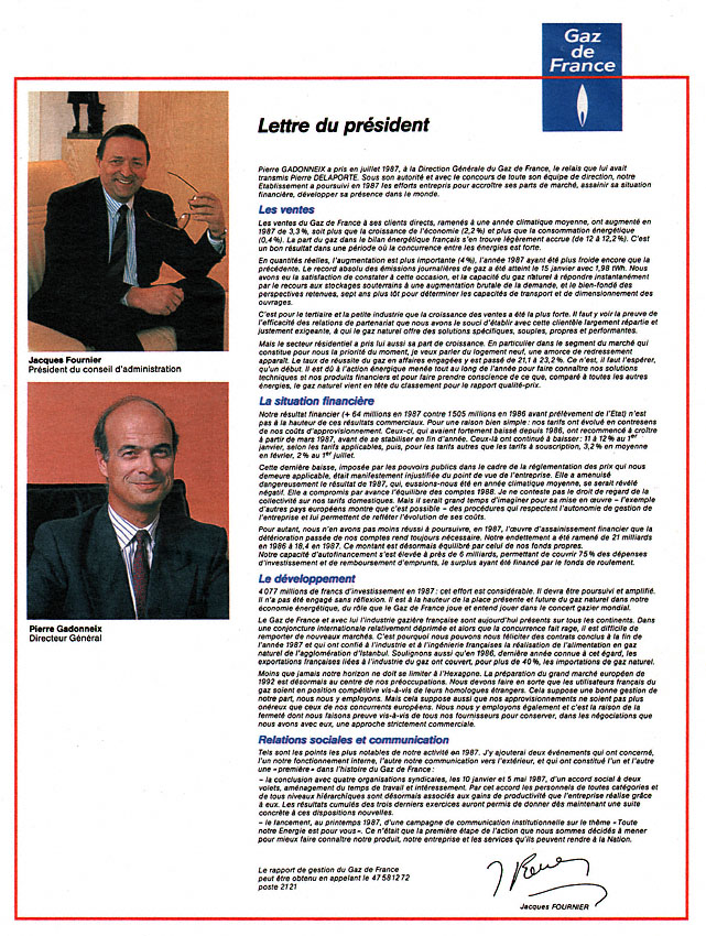 Publicit� Gaz 1988