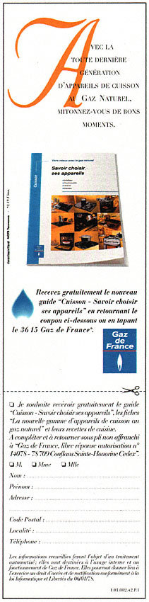 Publicit� Gaz 1995