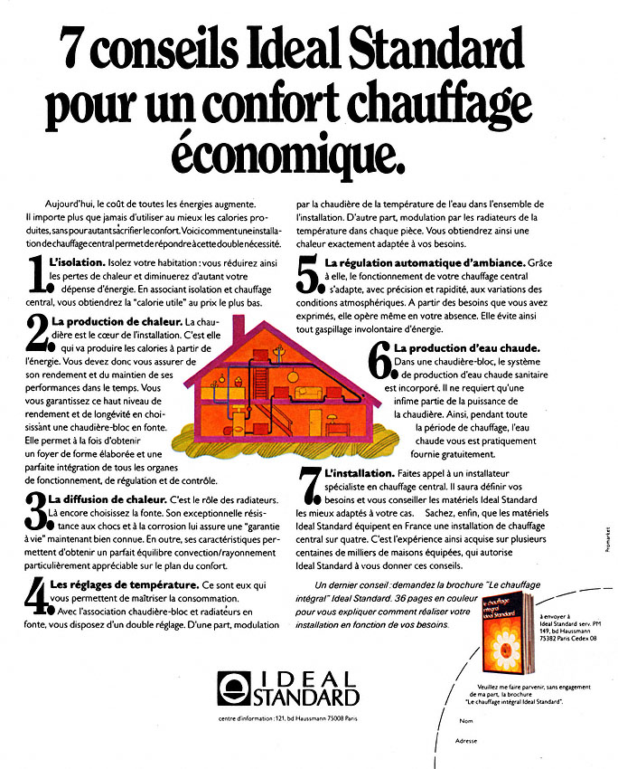 Publicit� Id�al Standard 1974