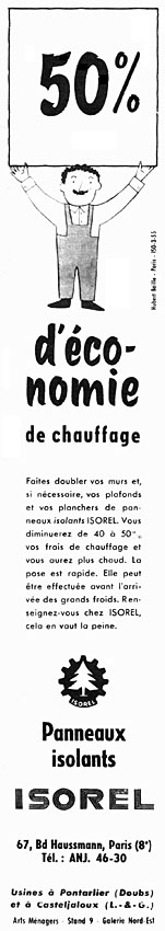 Publicit� Isorel 1956
