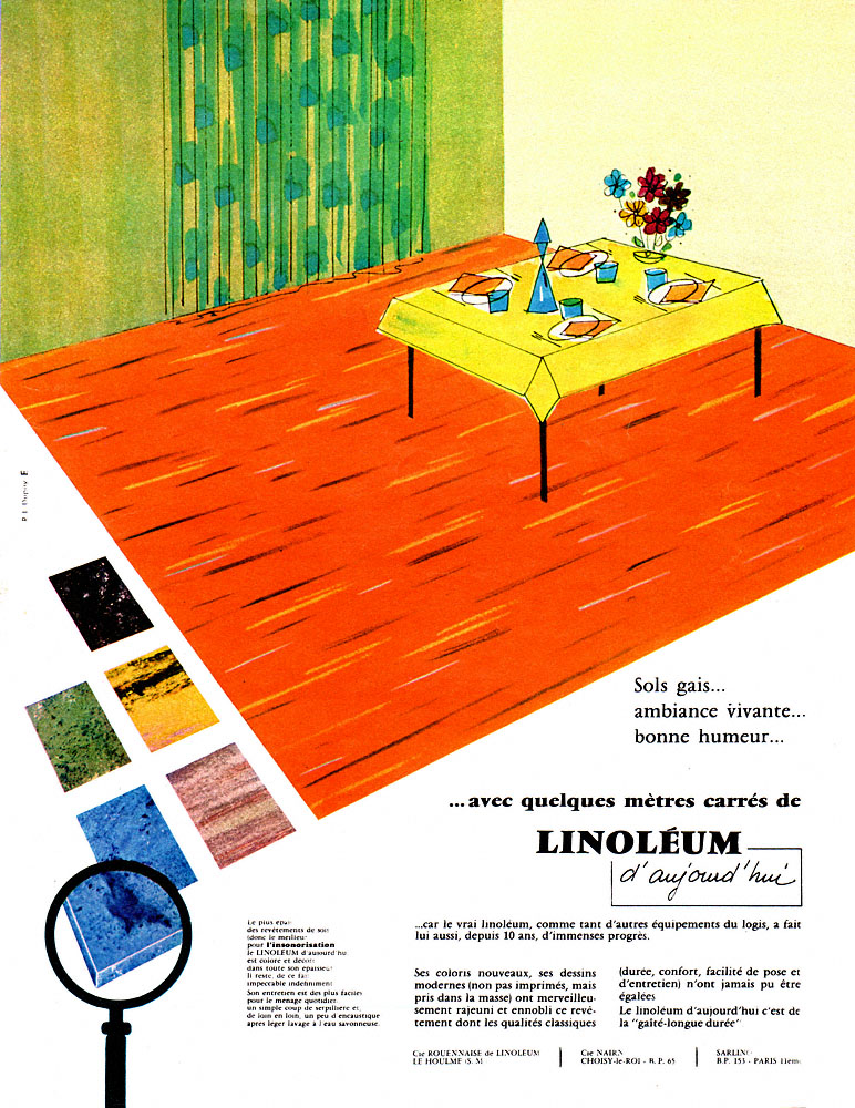 Publicit� Linoleum 1962
