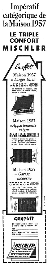 Publicit� Mischler 1957