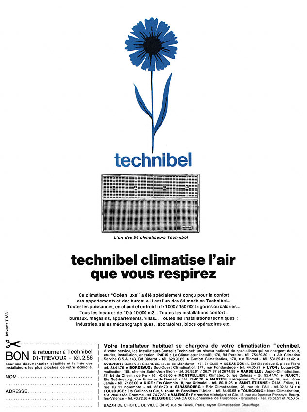 Publicit� Technobel 1970