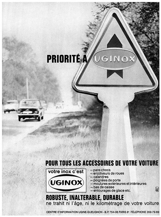 Publicit� Uginox 1968