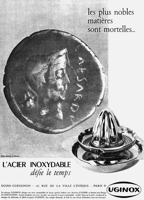 Publicit� Uginox 1958
