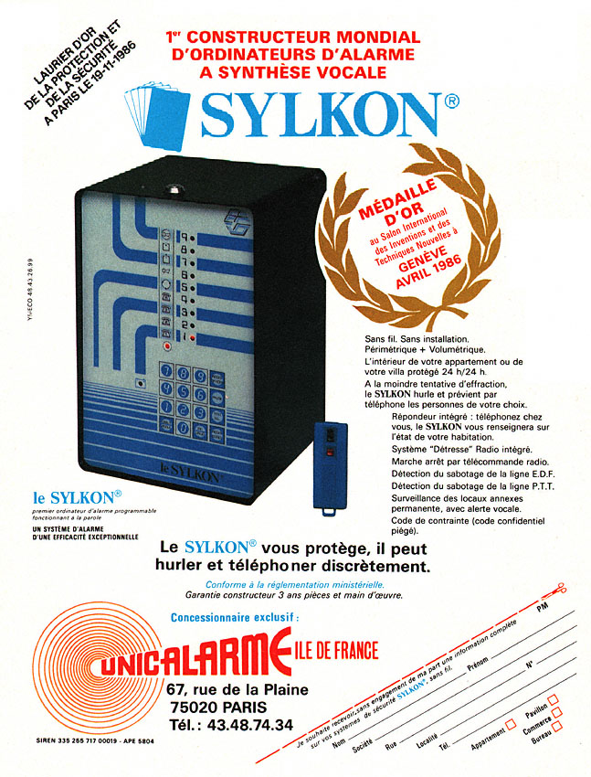 Publicit� Unicalarme 1987
