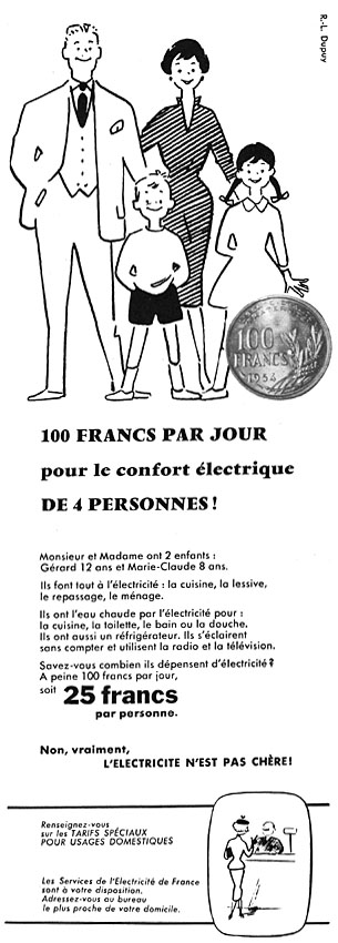 Publicit� Divers 1956