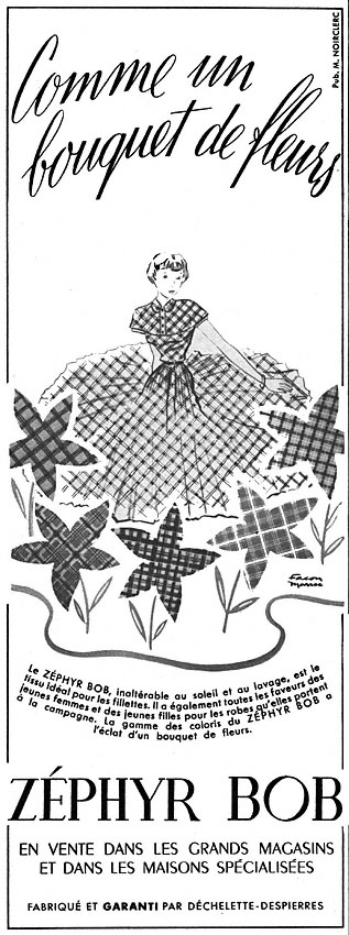 Publicit� Zephyr Bob 1951