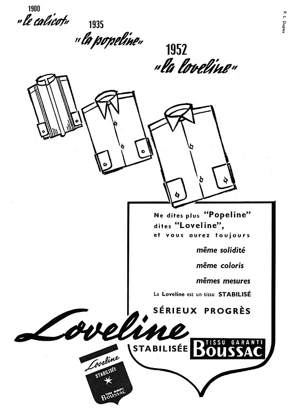Publicit� Loveline 1952