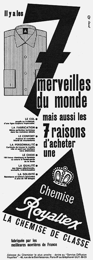 Publicit� Royaltex 1957