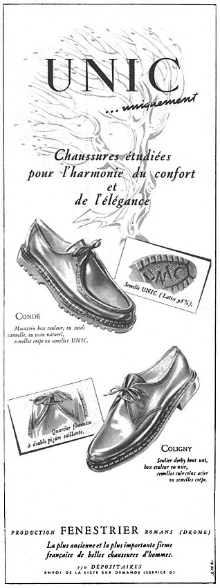 Publicit� Unic 1952