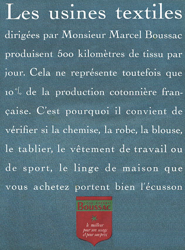 Publicit� Boussac 1952