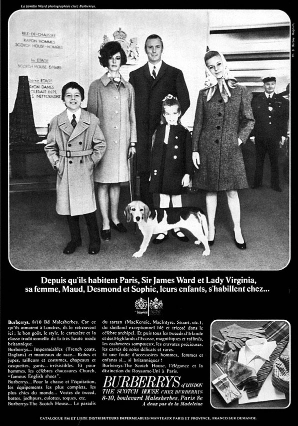 Publicit� Burberrys 1968