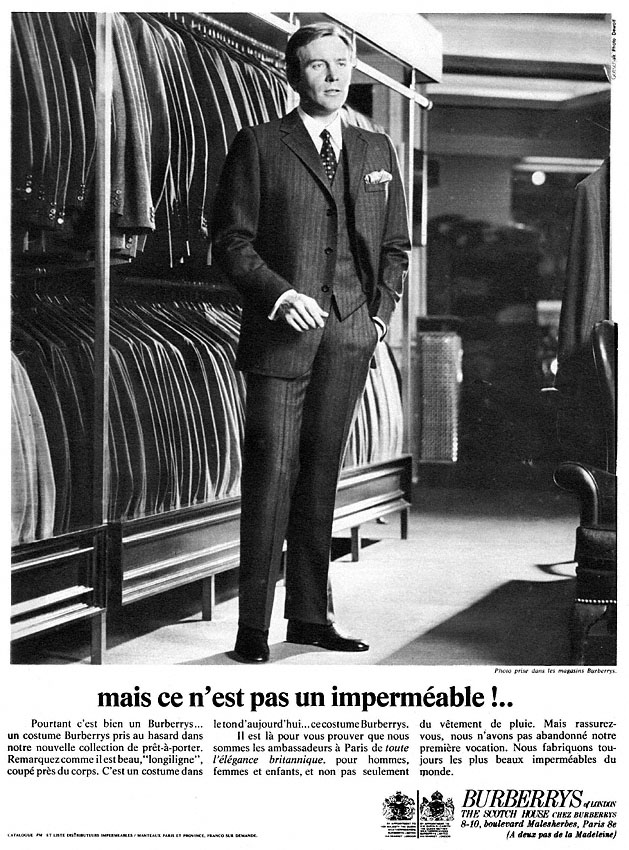 Publicit� Burberrys 1969