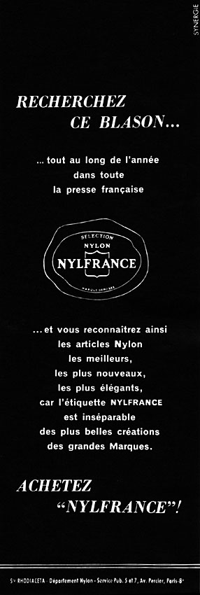 Publicit� Nylfrance 1957