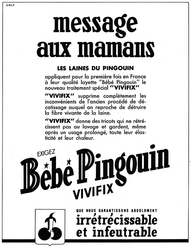 Publicit� Pingouin 1949