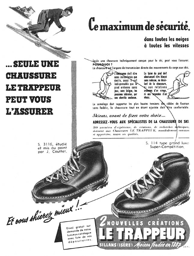 Publicit� Le Trappeur 1953