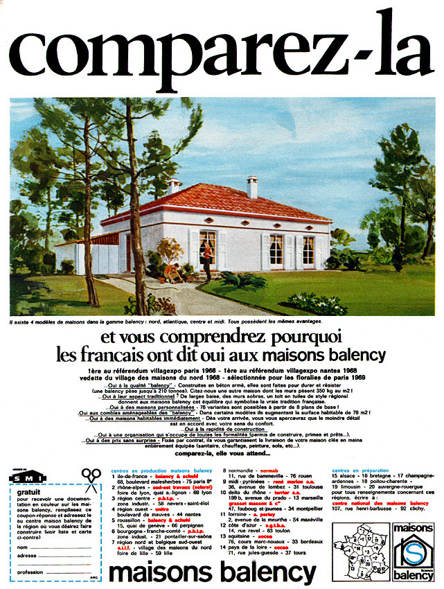 Publicit� Balency 1969