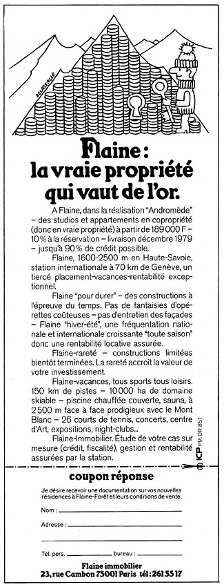 Publicit� Immo Montagne 1979