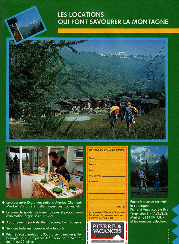 Publicit� Immo Montagne 1989