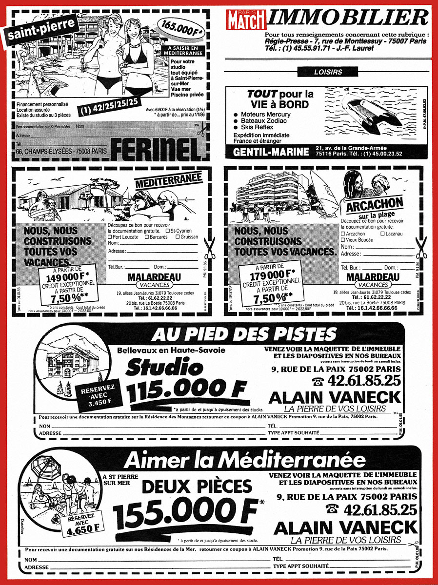 Marque Match Annonces 1986