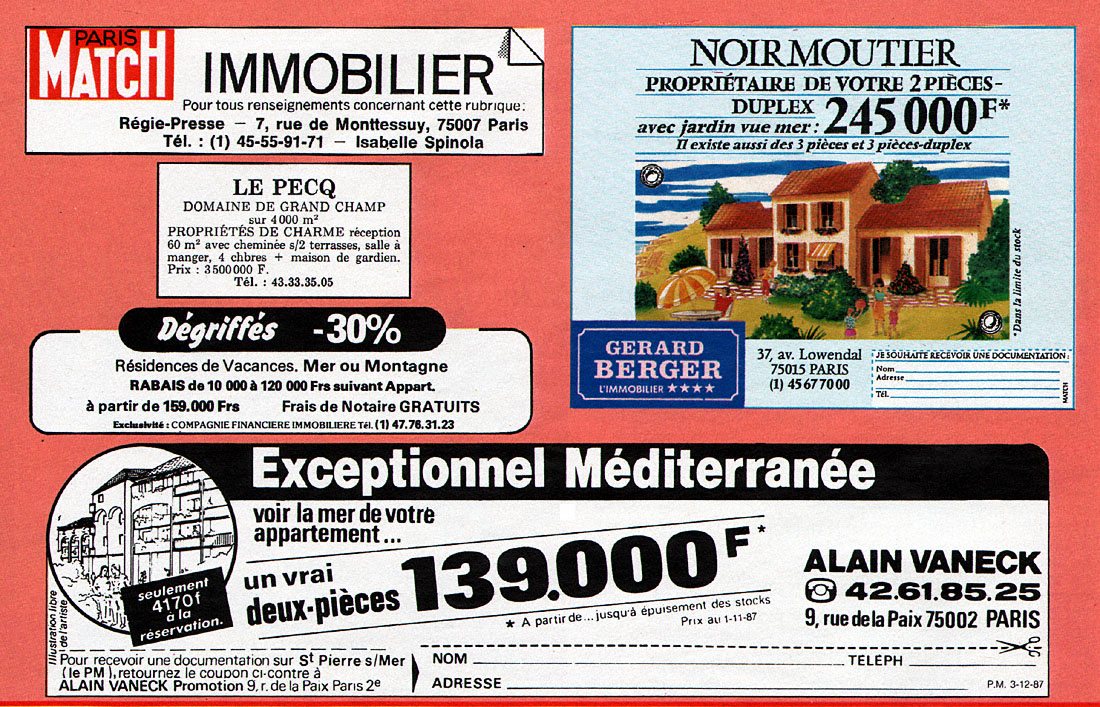 Marque Match Annonces 1987