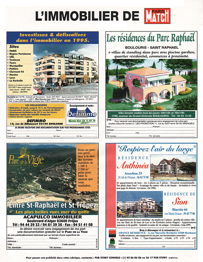 Publicit� Match Annonces 1995