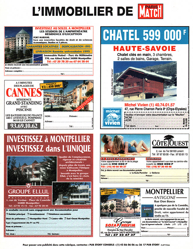 Publicit� Match Annonces 1995