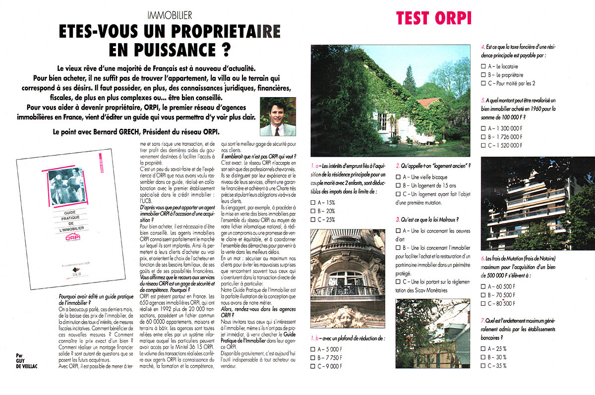 Publicit� Orpi 1993