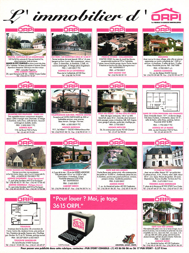 Publicit� Orpi 1995